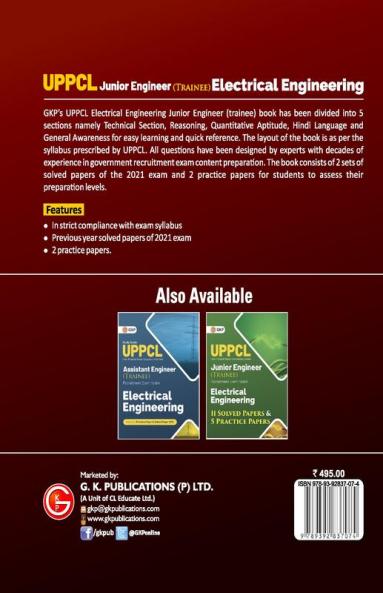 UPPCL 2021 : Junior Engineer (Trainee) - Electrical Engineering - Guide by GKP