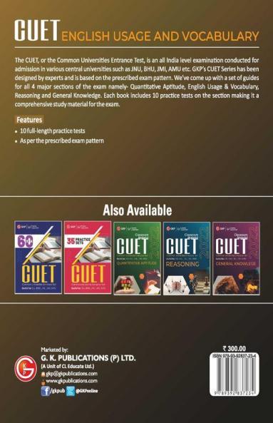 CUET 2022 : English Usage and Vocabulary - Guide by GKP
