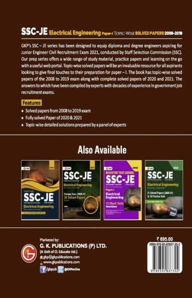 SSC 2022 : Junior Engineer Paper I - Electrical Engineering - TopicWise Solved Papers 2008-2019 (Latest paper included 2020 & 2021)
