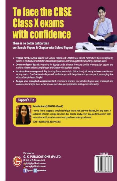 CBSE Class X 2022 - Term II : Chapter and Topic-wise Solved Papers 2011-2020 & Question Bank : Mathematics | Science | Social Science | English by GKP