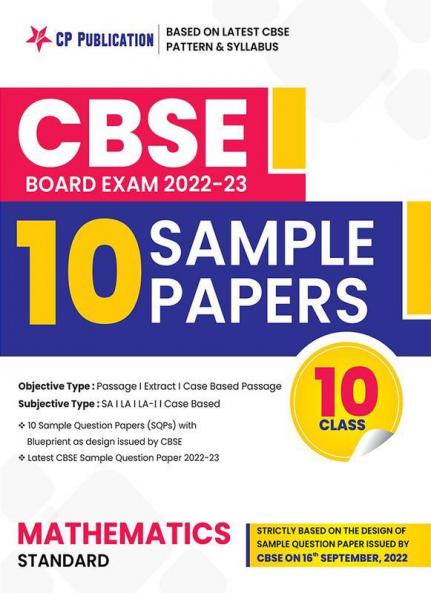 CBSE 10 Sample Question Papers Class 10 Mathematics (Standard) for 2024 Board Exam