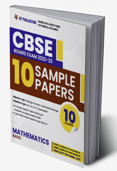 CBSE 10 Sample Question Papers Class 10 Mathematics (Basic) for 2024 Board Exam