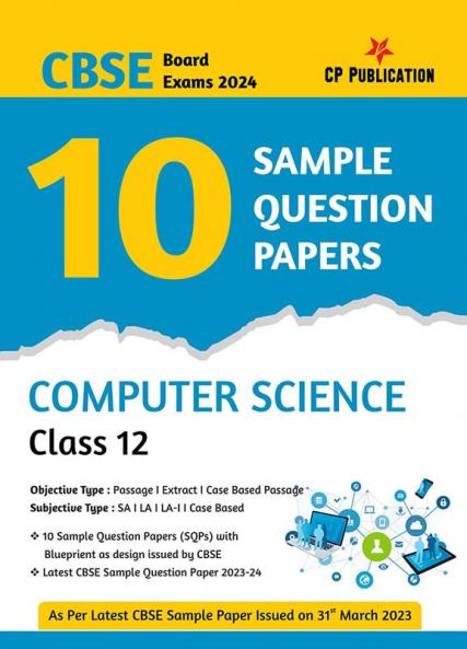 CBSE 10 Sample Question Papers Class 12 Computer Science for 2023 Board Exam