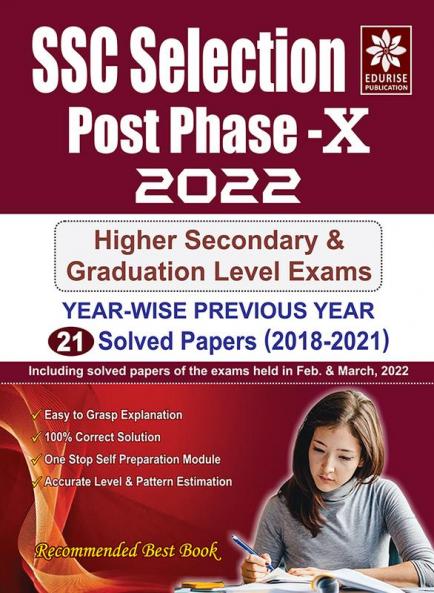 SSC Selection Post Phase 10 2022 Higher Secondary Level & Graduation Level Exams Year wise Previous Year 21 Solved Papers 2018 to 2021