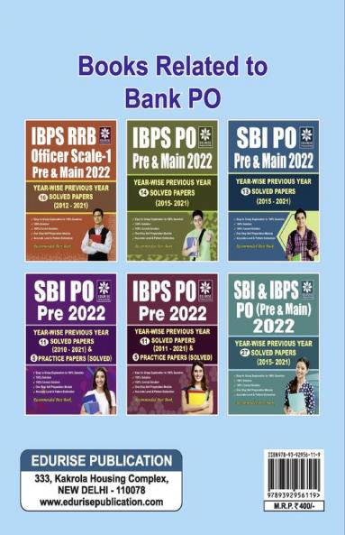 SBI & IBPS PO/MT 2022 Preliminary Exams Year wise 17 Previous Year Solved papers (2021 to 2013) | Banking Book 2022