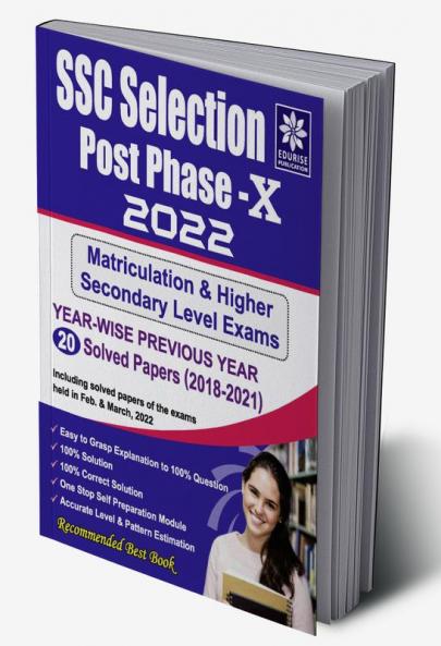 SSC Selection Post Phase 10 2022 Matriculation Level & Higher Secondary Level Exams Year wise Previous Year 20 Solved Papers 2018 to 2021