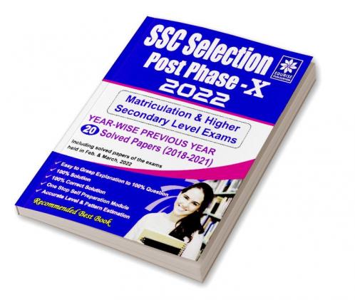 SSC Selection Post Phase 10 2022 Matriculation Level & Higher Secondary Level Exams Year wise Previous Year 20 Solved Papers 2018 to 2021