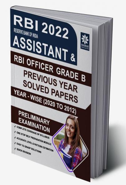 RBI Assistant & RBI Officer Grade B 2022 Preliminary Exam Previous Year Solved Papers (2020 to 2012)