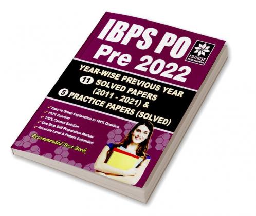 IBPS PO/MT 2022 Preliminary Exams Year wise 11 Previous Year Solved papers (2021 to 2011) + 5 Preliminary Exams Practice papers | IBPS Probationary Officer 2022