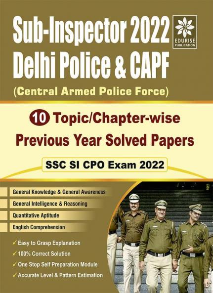 SSC SI CPO Exam 2022: Sub Inspector In Delhi Police & CAPF Topicwise Chapterwise Previous Year Solved Papers