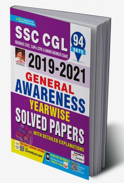 SSC CGL 2019 to 2021 General Awareness Tier 1 and Tier 2 Yearwise Solved Papers- 94 SETS