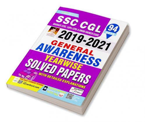 SSC CGL 2019 to 2021 General Awareness Tier 1 and Tier 2 Yearwise Solved Papers- 94 SETS