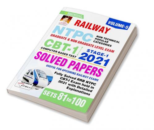 Railway NTPC CBT- 1 STAGE- 1 2021 Solved Paper Volume 5 Sets 81 To 100