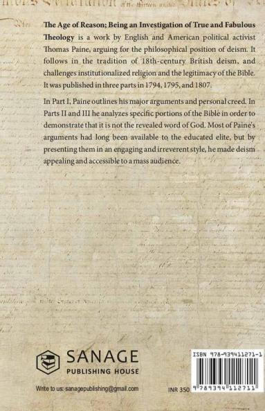 The Age of Reason - Thomas Paine (Writings of Thomas Paine)