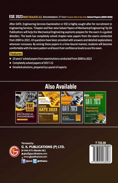 UPSC ESE 2023 : Mechanical Engineering -Chapter Wise & Year Wise Solved Papers 2000-2022