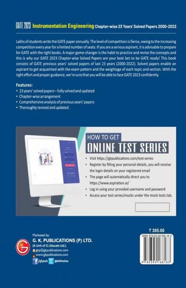 GATE 2023 : Instrumentation Engineering - 23 Years' Chapter-wise Solved Papers 2000-2022