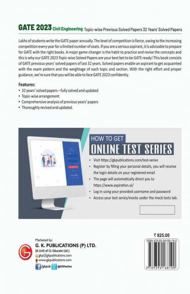 GATE 2023 : Civil Engineering - 32 Years' Topic Wise Previous Solved Papers by GKP