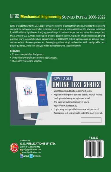GATE 2023 : Mechanical Engineering - Solved Papers (2000-2022) By GKP