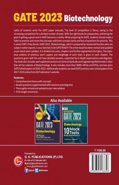 GATE 2023 : Biotechnology - Guide