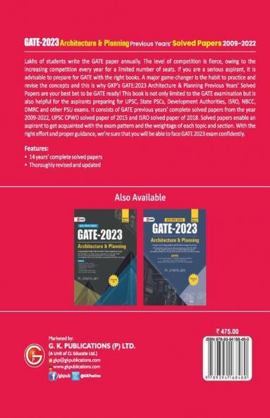 GATE 2023 Architecture & Planning - Previous Years Solved Papers 2009-2022