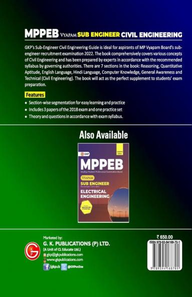 MPPEB 2022 : Vyapam Sub Engineer - Civil Engineering
