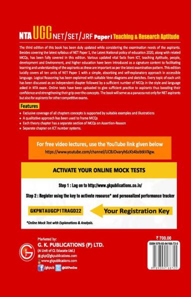 NTA UGC (NET/SET/JRF ) 2022 Paper I - Teaching & Research Aptitude 3ed by T.S. Sodhi