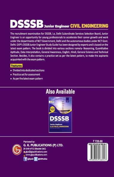 DSSSB 2022 : Junior Engineer - Civil Engineering