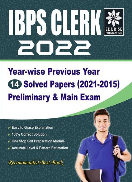 IBPS Clerk 2022 Year wise 14 Previous Year Solved Papers (2021-2015) Pre & Main Exam