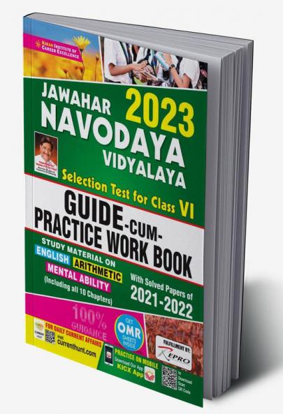 Jawahar Navodaya Vidhyalaya Selection Test for Class 6 Exam 2023 Guide- Cum-  Practice Work Book