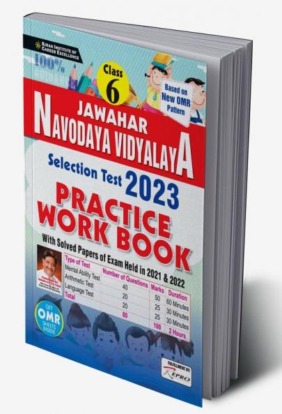 Jawahar Navodaya Vidyalaya Class 6 Selection Test 2023 Practice Work Book With Solved Papers of Exam Held in 2021 & 2022