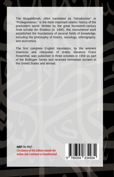 The Muqaddimah : An Introduction to History  - Volume 3