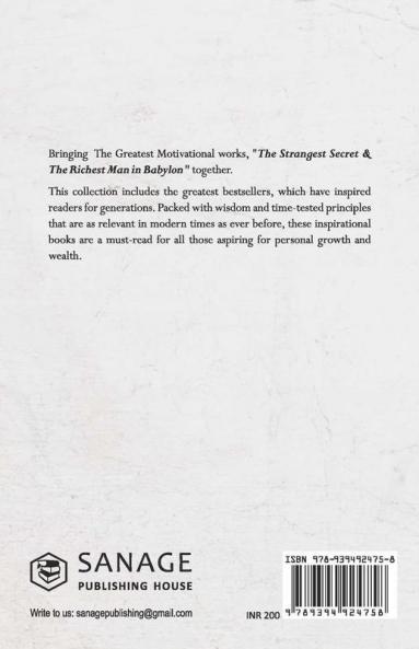 The Strangest Secret and The Richest Man in Babylon