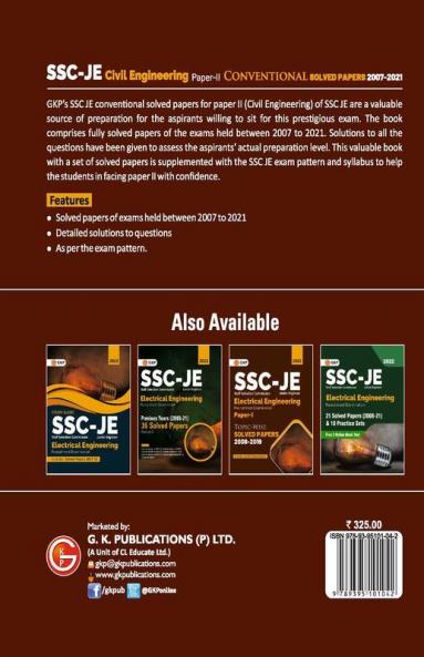 SSC Junior Engineer Paper II - Civil Engineering - Conventional Solved Papers (Exams Held between 2007-2021)