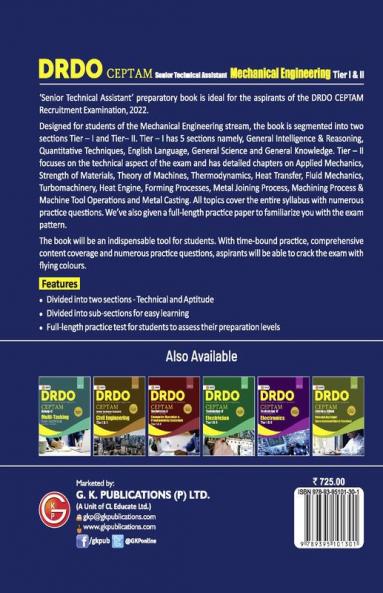 DRDO CEPTAM - Senior Technical Assistant Tier I & II - Mechanical Engineering by GKP