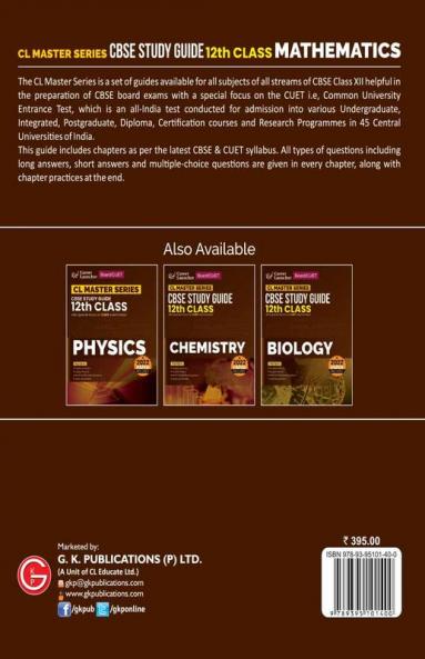 Board plus CUET 2023 CL Master Series - CBSE Study Guide - Class 12 - Mathematics