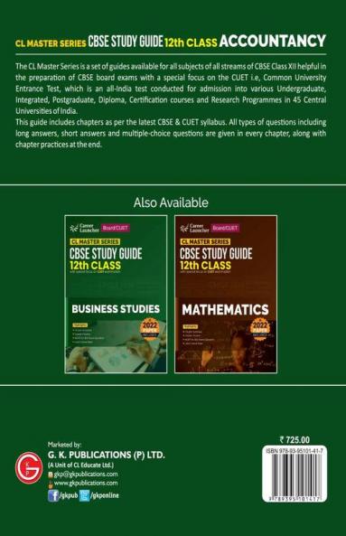 Board plus CUET 2023 CL Master Series - CBSE Study Guide - Class 12 - Accountancy