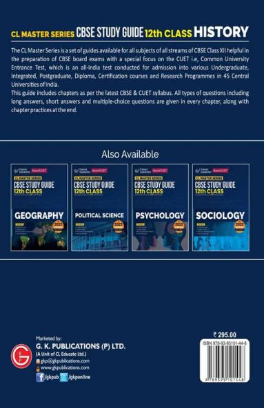 Board plus CUET 2023 CL Master Series - CBSE Study Guide - Class 12 - History