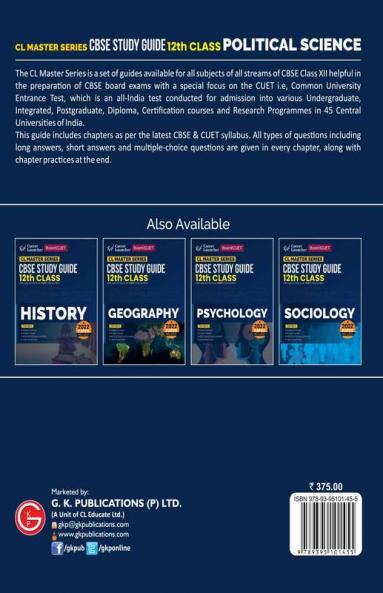 Board plus CUET 2023 CL Master Series - CBSE Study Guide - Class 12 - Political Science