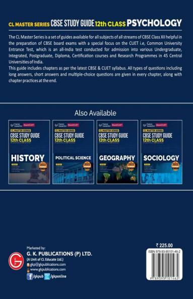 Board plus CUET 2023 CL Master Series - CBSE Study Guide - Class 12 - Psychology