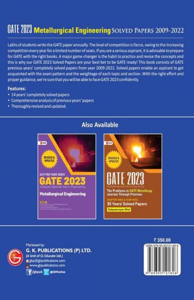 GATE 2023 : Metallurgical Engineering - Solved Papers (2009-2022) By GKP