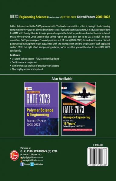 GATE 2023 : Engineering Sciences - Previous Years' Solved Papers 2009-2022 (Section-Wise)