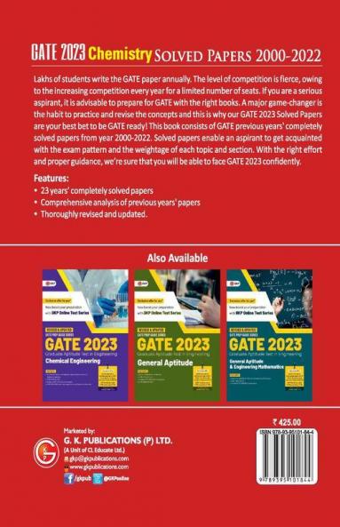 GATE 2023 : Chemistry - Solved Papers 2000-2022 by GKP
