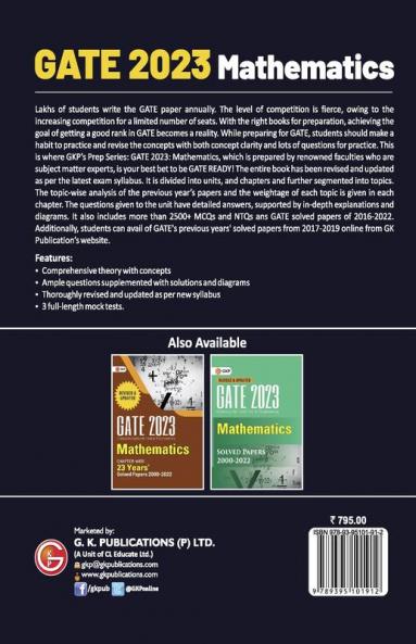 GATE 2023 : Mathematics - Guide by Dr. Kuldeep Chaudhary & Dr. Shashank Goel
