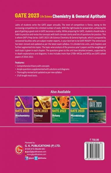 GATE 2023 : Life Science - Chemistry & General Aptitude (Compulsory) - Guide by Dr. Prabhanshu Kumar Er. Preeti T. Kumar