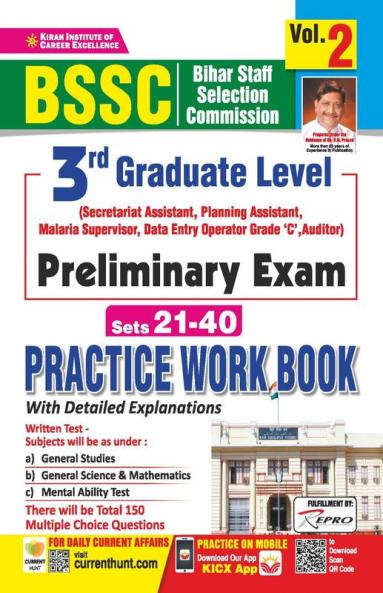 BSSC 3rd Graduate Level Preliminary Exam Sets 21-40 Practice Work Book- Volume 2