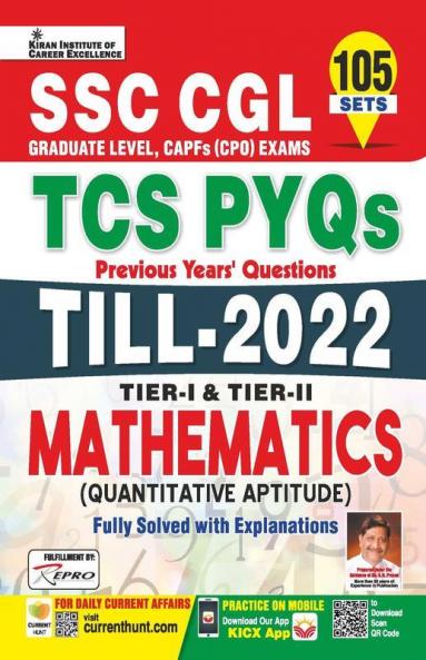 SSC CGL TCS PYQs Till- 2022 Tier 1 & Tier 2 Mathematics Quantitative Aptitude Solved Papers - 105 SETS