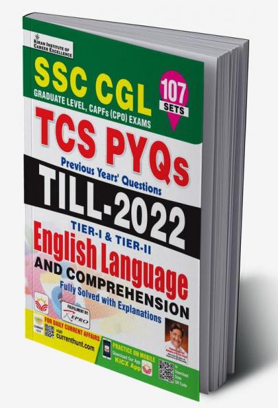 SSC CGL TCS PYQs Till- 2022 Tier 1 & Tier 2 English Language and Comprehension Solved Papers - 107 SETS