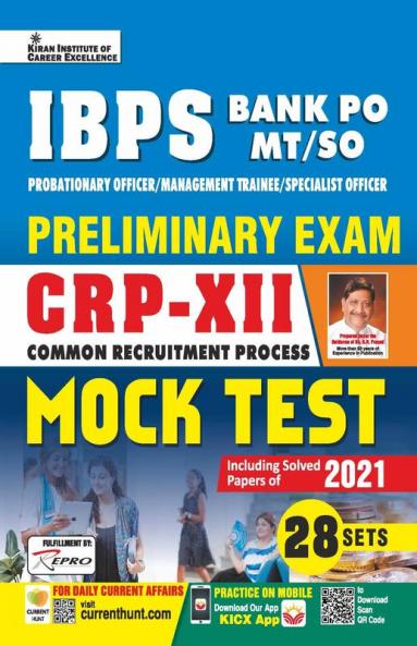 IBPS Bank PO MT SO Preliminary Exam CRP-XII Mock Test -28 sets 2022 Repair 3093