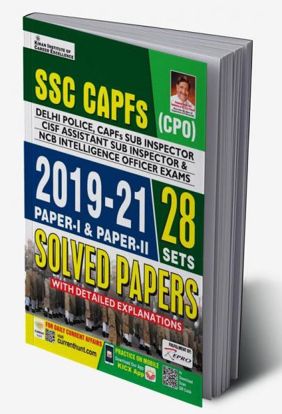 SSC CAPFs (CPO) 2019 to 2021 Paper 1 and Paper 2 Solved Papers (28 Sets)