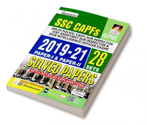 SSC CAPFs (CPO) 2019 to 2021 Paper 1 and Paper 2 Solved Papers (28 Sets)